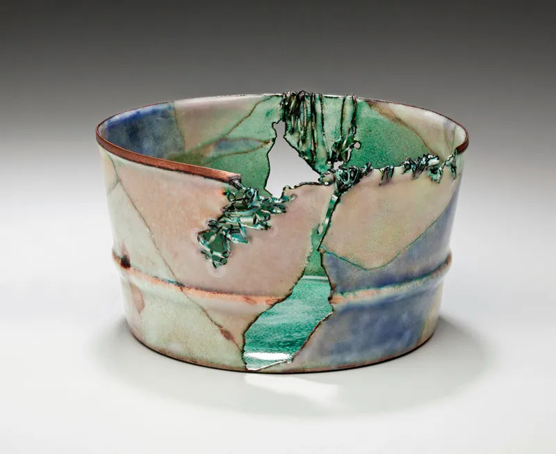 Garden Vessel — enamel by Judy Stone