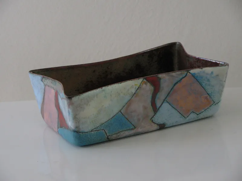Squeezed Rectangle 3 — enamel by Judy Stone
